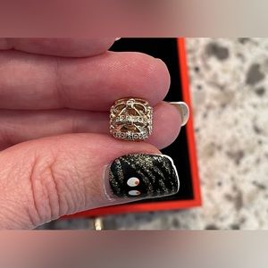 Pandora rose gold/cz bows charm